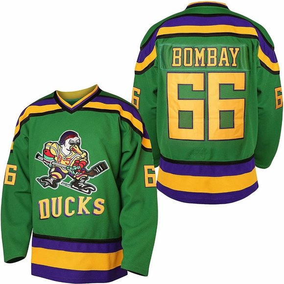 Mighty Ducks #66 Gordon Bombay D-5 Retro Jersey NEW Embroidered Molpe Sz Adult S - Picture 1 of 4
